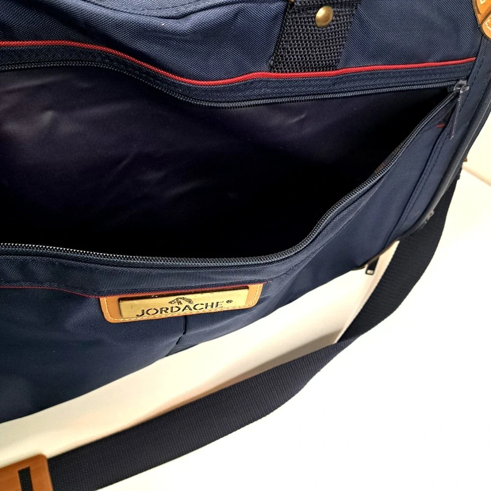 Vtg Jordache Carry On Duffle Bag 19x11x7 Sturdy Overnight Travel Luggage Blue